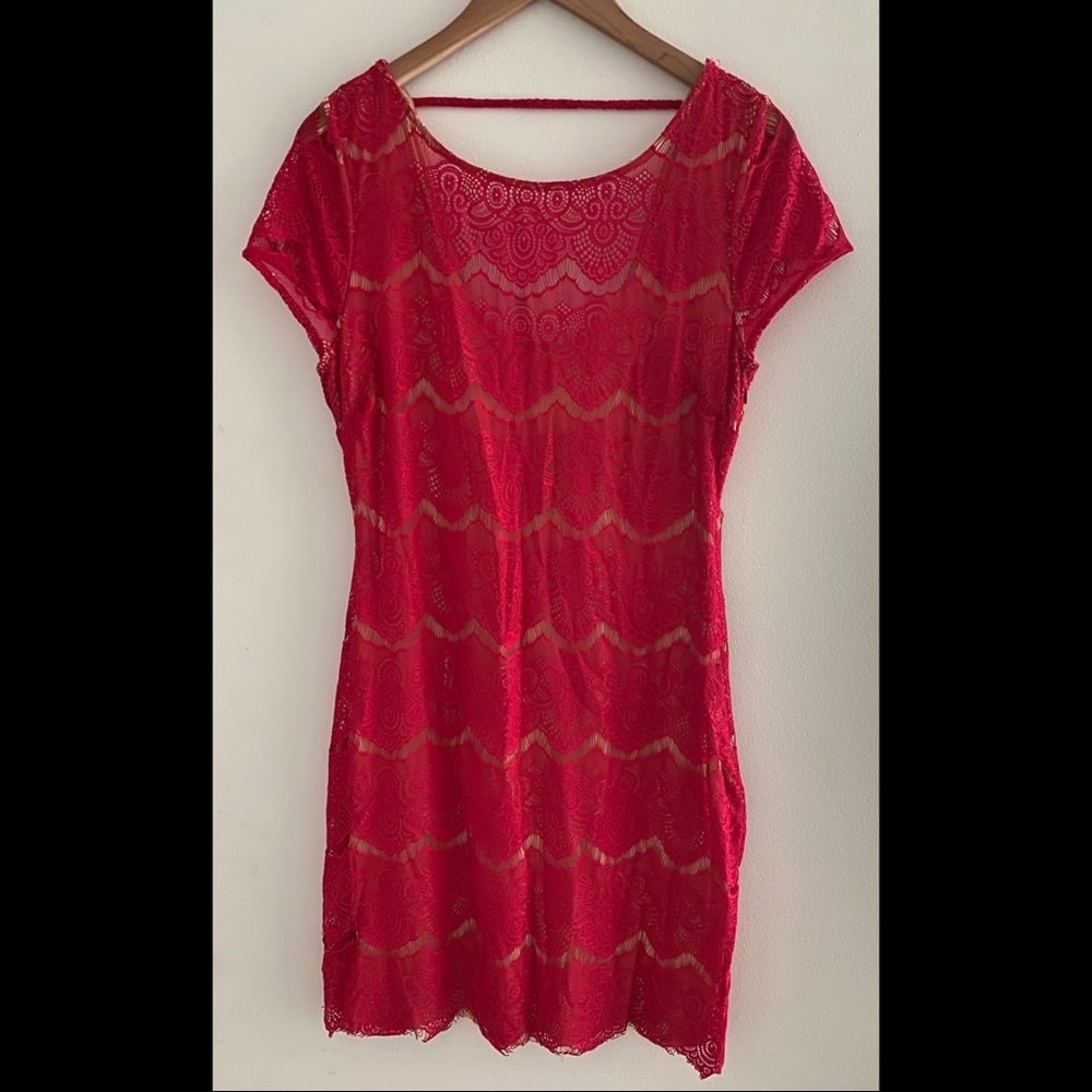 Deep Pink Lace Bebe Dress